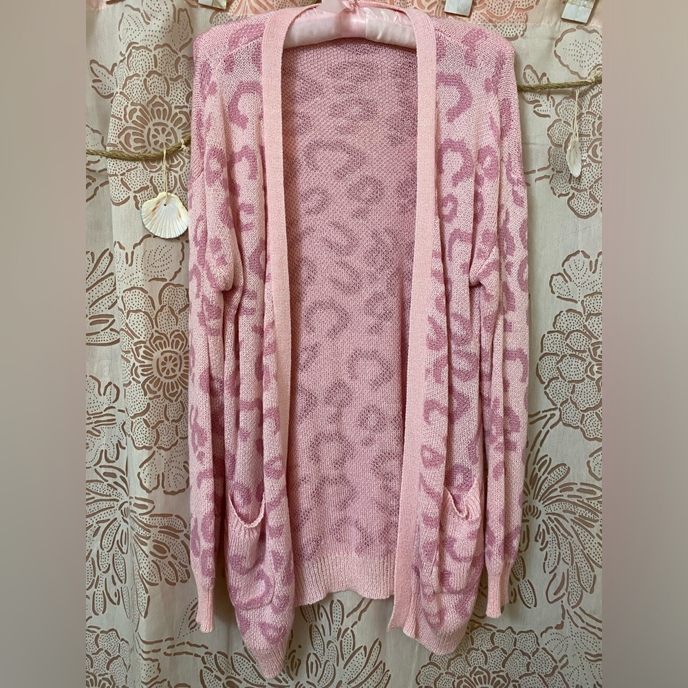 Pink Lily Pink Leopard Cardigan